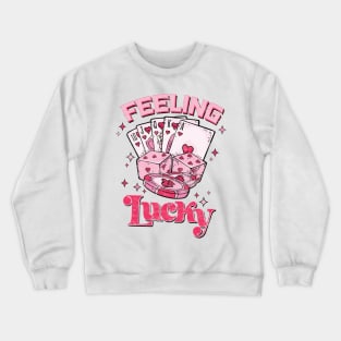 Feeling Lucky t-shirt, Valentine Pocket shirt, Valentine shirt, Vintage Valentine's Day retro, Trendy Valentine's Day Crewneck Sweatshirt